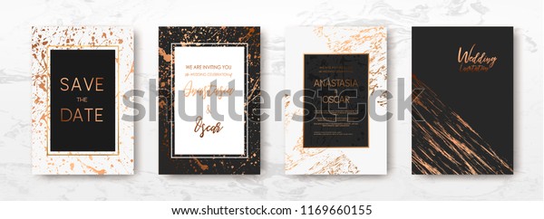Gold Black White Marble Template Artistic Stock Vector Royalty Free 