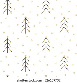 gold black white seamless vector pattern background illustration with abstract christmas tree