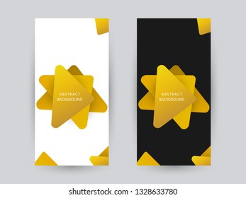 Gold black white simple elegant play triangle abstract background template. Can use for banner, flyer, cover. card, backdrop, presentation.