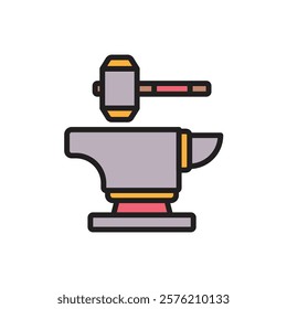Gold Blacksmith Icon Vector Illustration