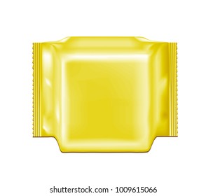 Gold blank foil food snack pack for chips, candy and other products.