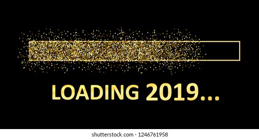 Gold Blaster Load Bar 2019. Expectation of the holiday – vector