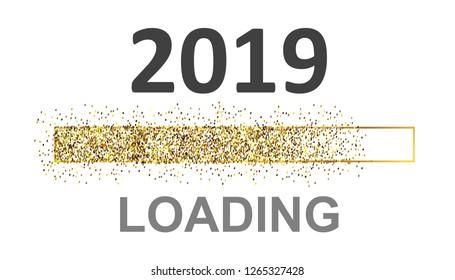 Gold Blaster Load Bar 2019. Expectation of the holiday – vector for stock