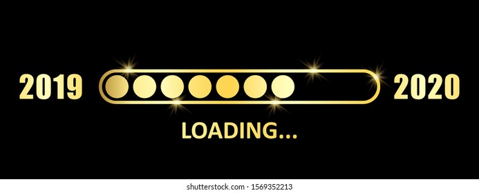 Gold Blaster Load Bar 2020. Expectation of the holiday – vector for stock
