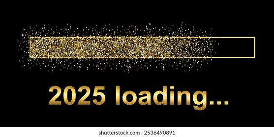 Gold Blaster Load Bar 2025. Expectation of the holiday – stock vector