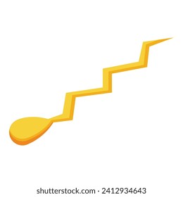 Icono de disparo del balanceador de oro vector isométrico. Brazo láser. Fuego de armas de fuego