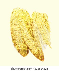 Gold blot on a white background.