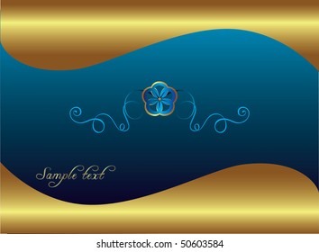 Gold and blue background.Vector