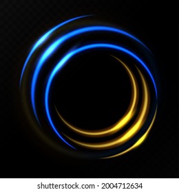 Gold and blue circle light effect