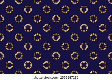 Gold and blue circle lines seamless vector pattern. Geometric linear circl diamond grid pattern. Luxurious linear texture pattern. Fine golden chevron lines on white background minimalist grid design.