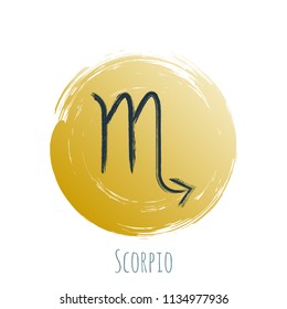 Gold Blue Circle Scorpio Zodiac Sign Stock Vector (Royalty Free ...