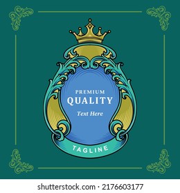 Gold and blue color combination packaging label design