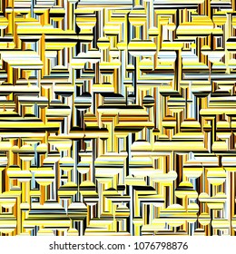 Gold and blue colors. Shiny elements. Intersecting stripes. No gradient. seamless texture. Abstract vector background for web page, banners backdrop, fabric, home decor, wrapping