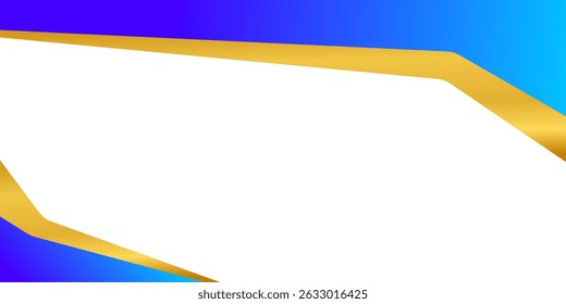 gold blue frame background, free copy space area. template design for banner, poster, greeting card, social media.