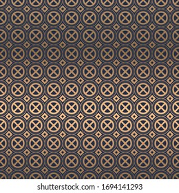 oro con motivos geométricos de lujo azul, Diseño Art de fondo sin fisuras, elegante estilo retro vintage ideal para banner de tarjeta de felicitación o papel pintado y diseño de pared.
