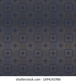 gold with blue geometric luxury pattern, Art pattern seamless background, stylish vintage retro pattern ideal for greeting card banner or wallpaper and wall design.