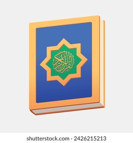 gold and blue holy al- quran vector