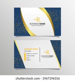 Gold and Blue Luxury Business Card Template