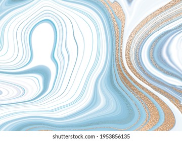 Gold blue marble design. A beautiful combination of blue and white marble and gold. Great background for the web, print, and more.