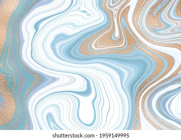 Gold blue marble design. A beautiful combination of blue and white marble and gold. Great background for the web, print, and more.