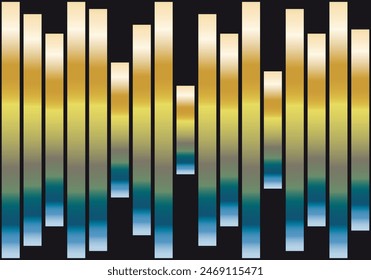 Fondo de barras de metal dorado y azul