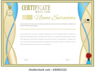 Achievement Certificate Template Layout Abstract Style Stock Vector ...