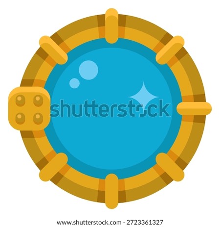 A gold and blue round object with a blue center