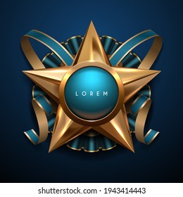 Gold and blue star award template