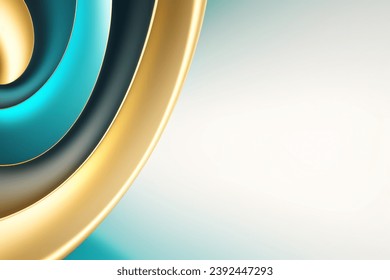 Gold Blue Wave Background, Abstract geometric background with liquid shapes. Vector illustration.