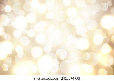 Gold bokeh background, defocused light on gradients yellow brown background, vector illustration.
