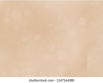 Gold bokeh background. Light abstract backdrop with transparent circles, rounds, dots. Vector illustration.