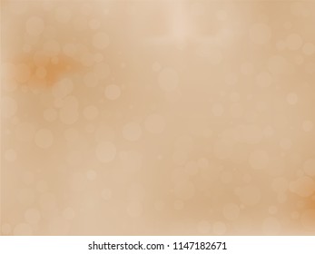 Gold bokeh background. Light abstract backdrop with transparent circles, rounds, dots. Vector illustration.
