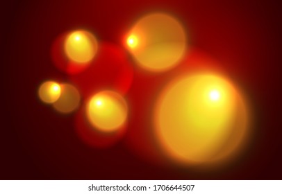 Gold bokeh background. Red light blur effect. Abstract bokeh blurred. Shiny bokeh light effect. Chinese wallpaper. Vector illustration.