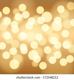 Gold bokeh background. Vector illustration.