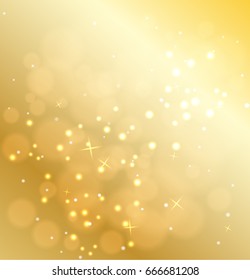gold bokeh background. Vector illustration
