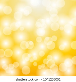 Gold bokeh background.Vector illustration