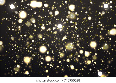 gold bokeh with black background