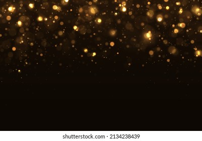 Gold bokeh blurred light. Abstract background with bokeh effect. Magic concept.