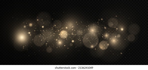 Gold bokeh blurred light. Abstract background with bokeh effect. Magic concept.