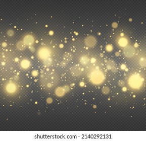 El bokeh de oro desdibujó la luz. Resumen de fondo con efecto bokeh. Concepto mágico.