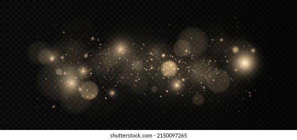 Gold bokeh blurred light. Abstract background with bokeh effect. Magic concept.