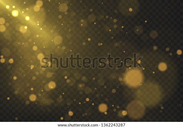 gold bokeh effect isolated on dark stock vector royalty free 1362243287