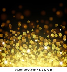Gold bokeh floating up