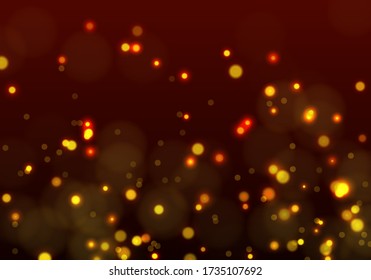 Gold bokeh, light overlay background. Sparkle effect with particles. Magic overlay dust. Glitter blur texture.