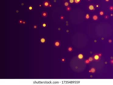 Gold bokeh, light overlay background. Sparkle effect with particles. Magic overlay dust. Glitter blur texture.