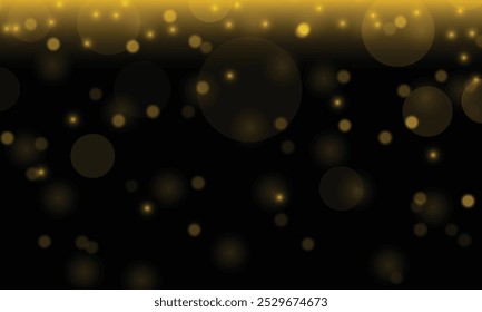 gold bokeh lights with black background