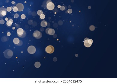 Gold bokeh lights isolated. Vector background with gold sparkles