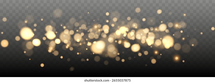 Gold Bokeh-Lichter einzeln. Vektorhintergrund mit goldenem Funkeln