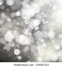 Gold bokeh lights and sparkles on transparent background. EPS 10 vector file included