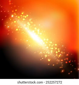 Gold bokeh on mesh background. Vector illustration